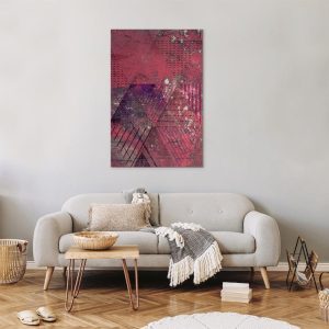 Tableau - Crimson Abstraction (1 Part) Vertical