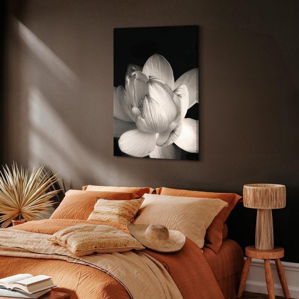 Tableau - Delicacy of Petals in Nature (1-part) - Flower in Black and White