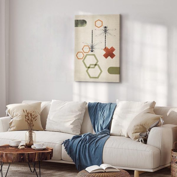 Tableau - Dragonflies and Geometry (1 Part) Vertical