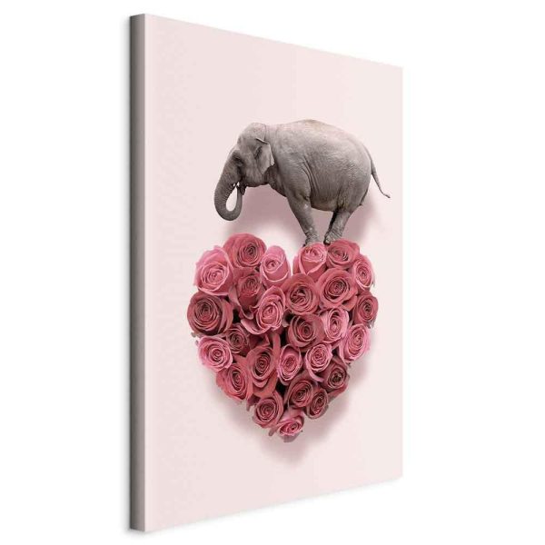 Tableau - Elephant Lover (1-part) - Elephant Amid Pink Flowers Tableau - Elephant Lover (1-part) - Elephant Amid Pink Flowers
