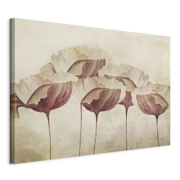 Tableau - Flowers in Beige (1 Part) Wide Tableau - Flowers in Beige (1 Part) Wide