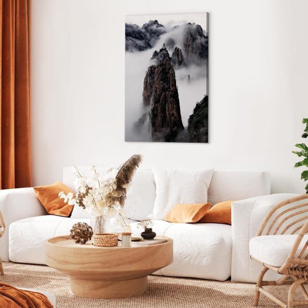 Tableau - High Mountains in Mist (1-part) - Landscape of Clouds Amid Rocks