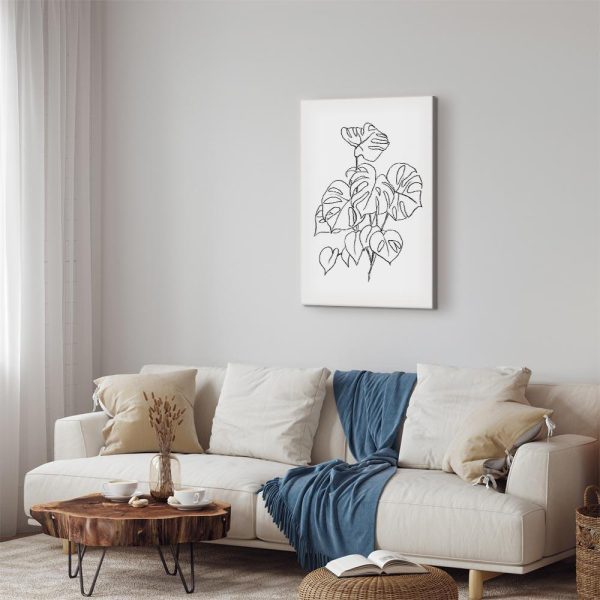 Tableau - Monochrome Monstera (1 Part) Vertical