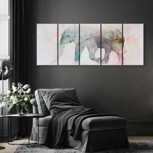 Tableau - Painted Elephant (5 Parts) Narrow