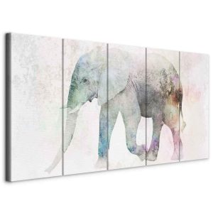 Tableau - Painted Elephant (5 Parts) Narrow
