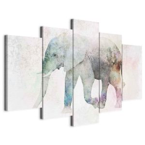 Tableau - Painted Elephant (5 Parts) Wide