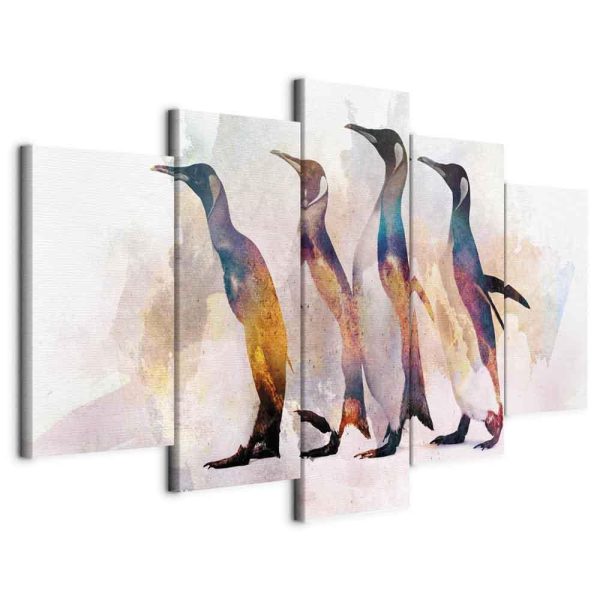 Tableau - Penguin Wandering (5 Parts) Wide Tableau - Penguin Wandering (5 Parts) Wide