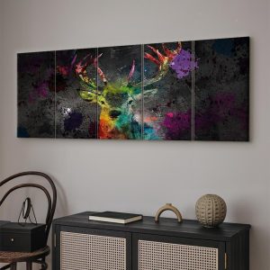 Tableau - Rainbow Deer (5 Parts) Narrow