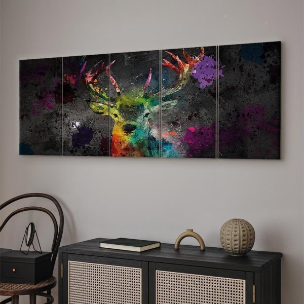 Tableau - Rainbow Deer (5 Parts) Narrow