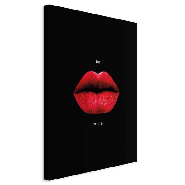 Tableau - Red Lips (1-part) - Black Background with English Text Tableau - Red Lips (1-part) - Black Background with English Text