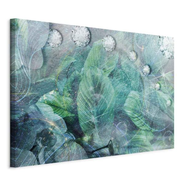Tableau - Turquoise Leaves (1 Part) Wide Tableau - Turquoise Leaves (1 Part) Wide