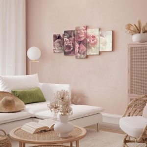 Tableau - Vintage Peonies (5 Parts) Wide