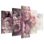 Tableau - Vintage Peonies (5 Parts) Wide