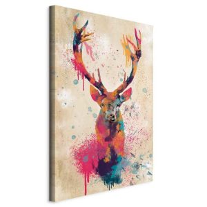 Tableau - Watercolor Deer (1 Part) Vertical