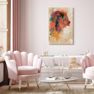 Tableau - Watercolor Lion (1 Part) Vertical