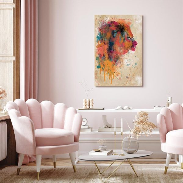 Tableau - Watercolor Lion (1 Part) Vertical