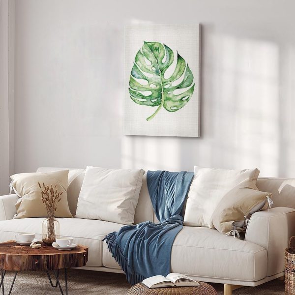 Tableau - Watercolor Monstera (1 Part) Vertical