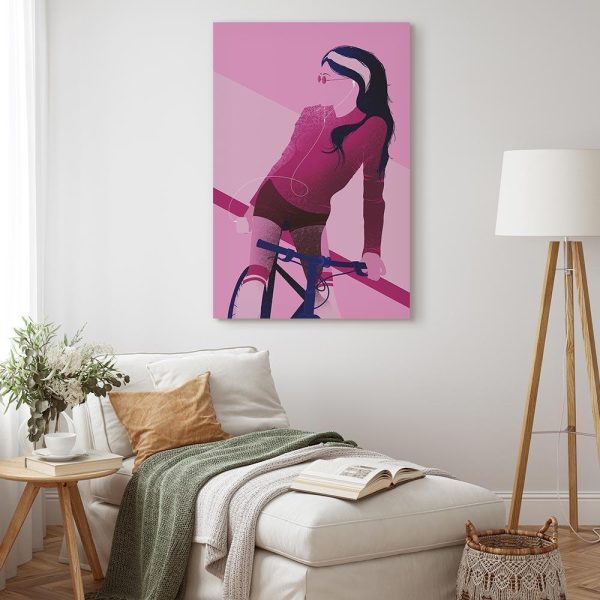 Tableau - Woman on Bicycle (1 Part) Vertical