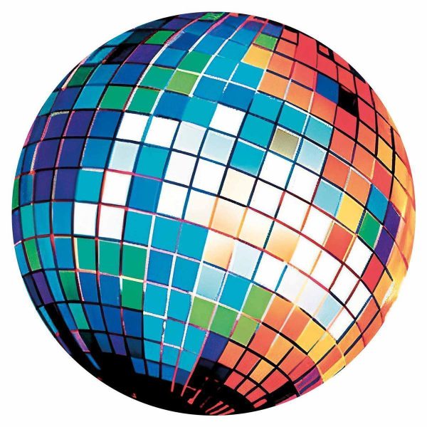 Papier Peint rond - Blue disco ball