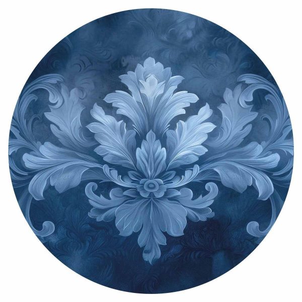 Papier Peint rond - Blue ornament in cool shades