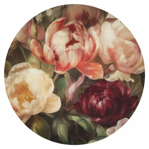 Papier Peint rond - Charismatic peonies