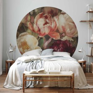 Papier Peint rond - Charismatic peonies