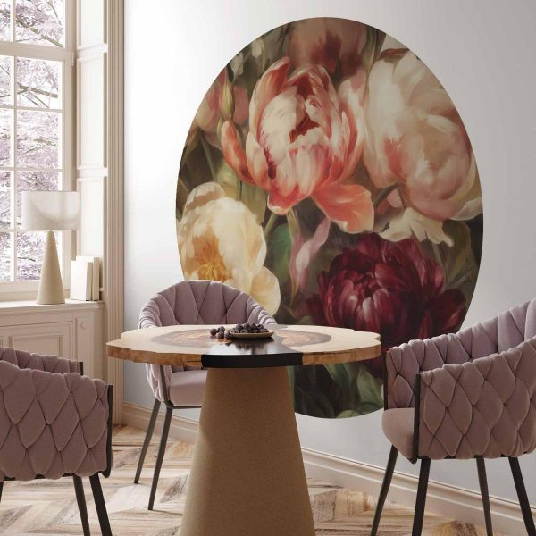 Papier Peint rond - Charismatic peonies