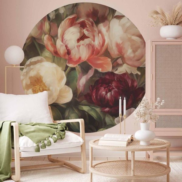 Papier Peint rond - Charismatic peonies Papier Peint rond - Charismatic peonies
