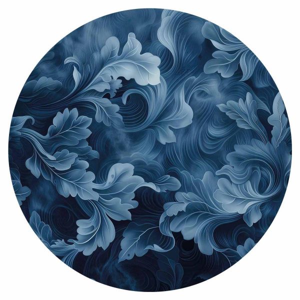 Papier Peint rond - Dense dark blue abstract ornaments