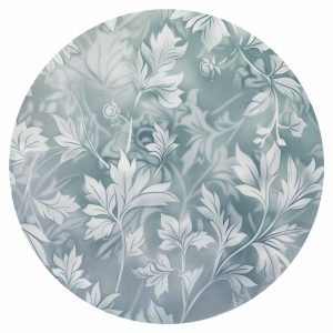 Papier Peint rond - Distressed floral patterns in muted turquoises