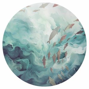 Papier Peint rond - Fish in the ocean
