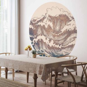 Papier Peint rond - Giant waves
