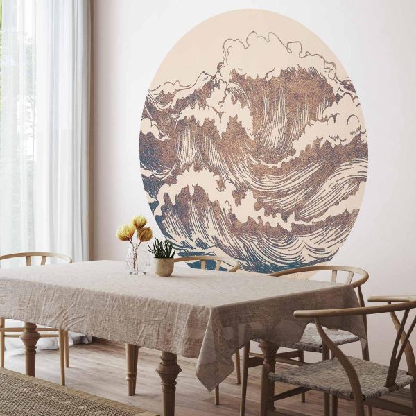 Papier Peint rond - Giant waves