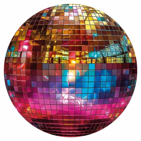 Papier Peint rond - Gold disco ball