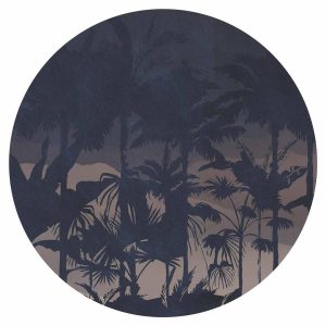 Papier Peint rond - Jungle at night