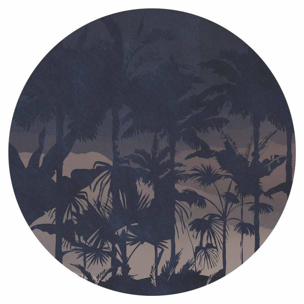 Papier Peint rond - Jungle at night