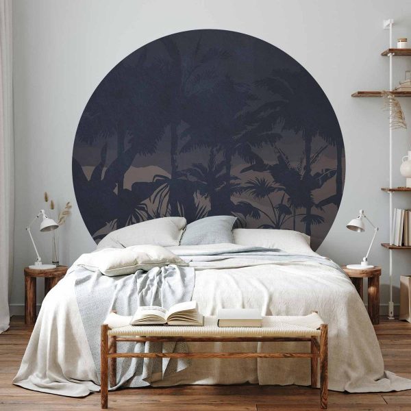 Papier Peint rond - Jungle at night