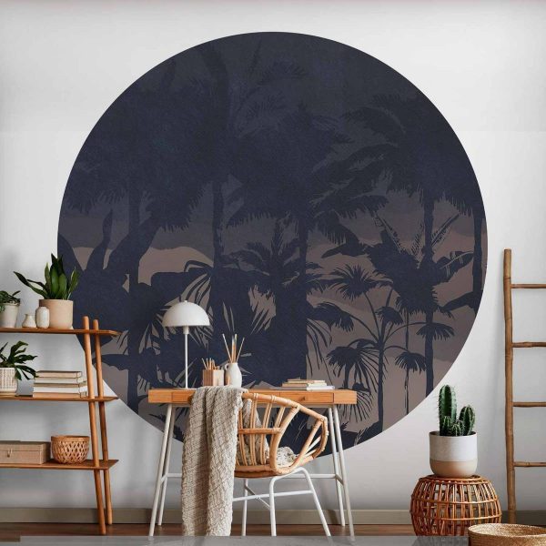 Papier Peint rond - Jungle at night