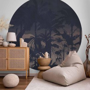 Papier Peint rond - Jungle at night