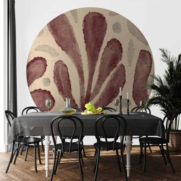 Papier Peint rond - Leaves and spots – large vibrant shapes inspired by Matisse