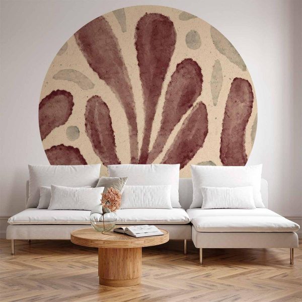 Papier Peint rond - Leaves and spots – large vibrant shapes inspired by Matisse