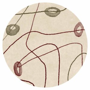 Papier Peint rond - Lines and shapes – bead labyrinth on a pale washed background