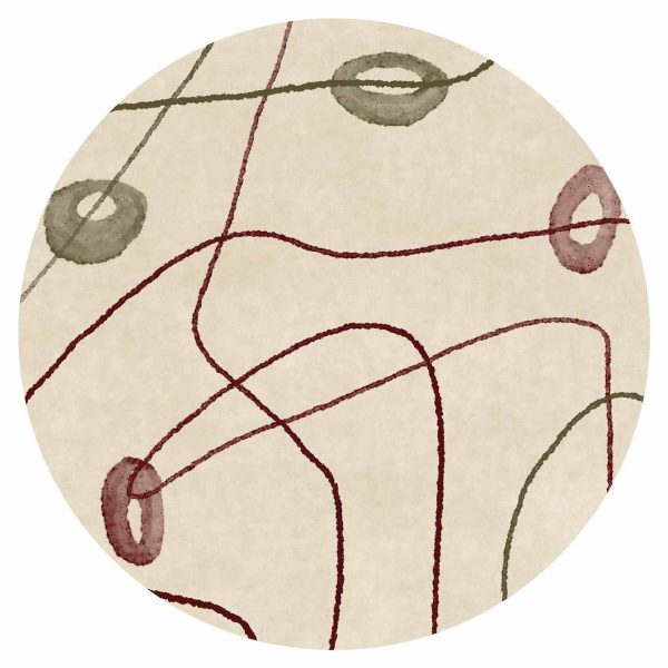 Papier Peint rond - Lines and shapes – bead labyrinth on a pale washed background