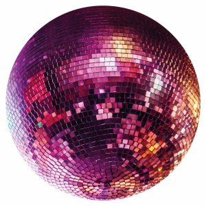 Papier Peint rond - Magenta disco ball