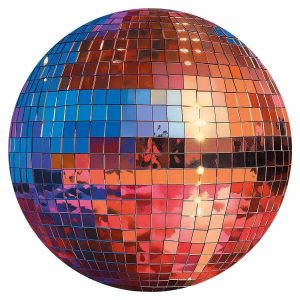 Papier Peint rond - Old gold disco ball