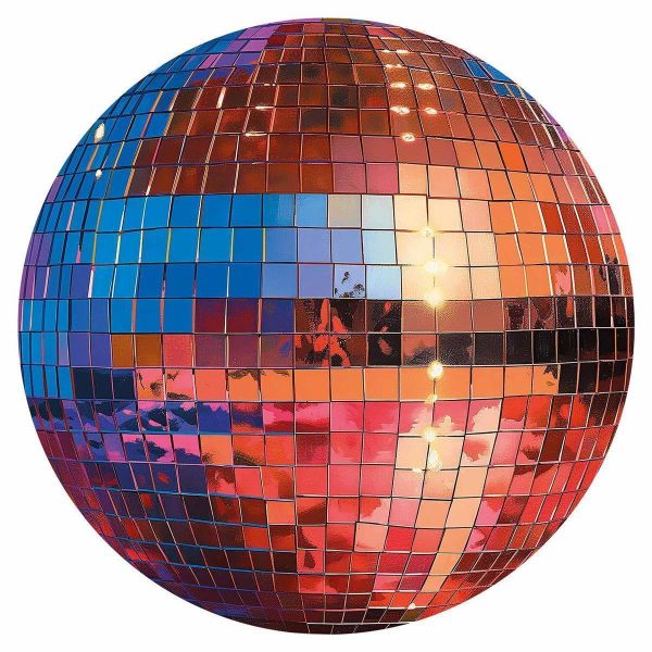 Papier Peint rond - Old gold disco ball