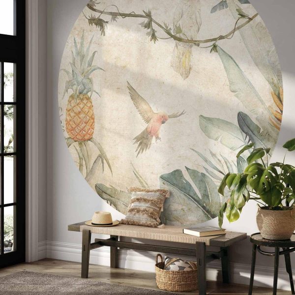 Papier Peint rond - Parrots in the jungle