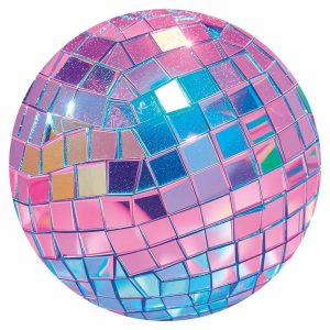 Papier Peint rond - Pink disco ball