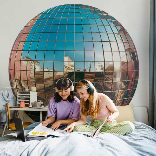 Papier Peint rond - Platinum disco ball