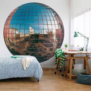 Papier Peint rond - Platinum disco ball